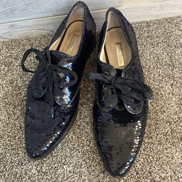 Louise et Cie black sequins flat shoes 7.5 - Picture 2 of 11